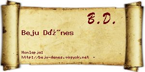 Beju Dénes névjegykártya